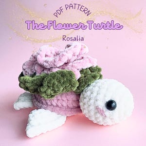 Häkelblume Schildkröte Amigurumi Pattern PDF detaillierte Sofort-Download Stofftier