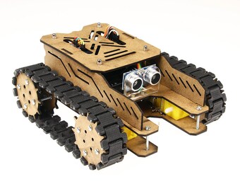 Plataforma de codificación para robot de tanque de madera: proyecto Arduino para principiantes
