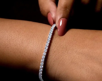 VVS1 Moissanite Tennis Bracelet | 6.00 TCW, Sterling Silver Bridal Bracelet
