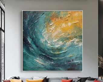 Abstraktes handgemachtes Gemälde, atemberaubende Kunst mit Meer- und Strandblick, 100 % Original, moderne Acryl-Leinwandkunst, Wanddekoration, Wohnzimmer, Büro-Wandkunst