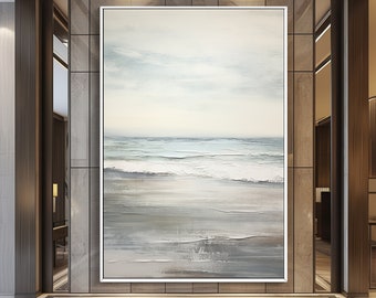 Peinture abstraite faite à la main, superbe vue sur la mer et la plage, 100 % original, art moderne sur toile acrylique, idéal pour la présentation d'art, cadeau pour amateur