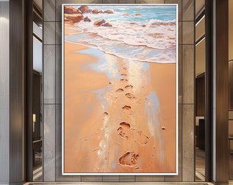 Abstrakte handgemachte Malerei, Atemberaubende Meer und Strand Blick Kunst, 100% Original, moderne Acryl Leinwand Kunst, Wanddekoration Wohnzimmer, Büro Wandkunst