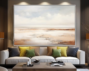 Abstract Handmade Painting, Stunning Sea And Beach View Art,100% Original, Modern Acrylic Canvas Art,Wall Decor Living Room, Office Wall Art