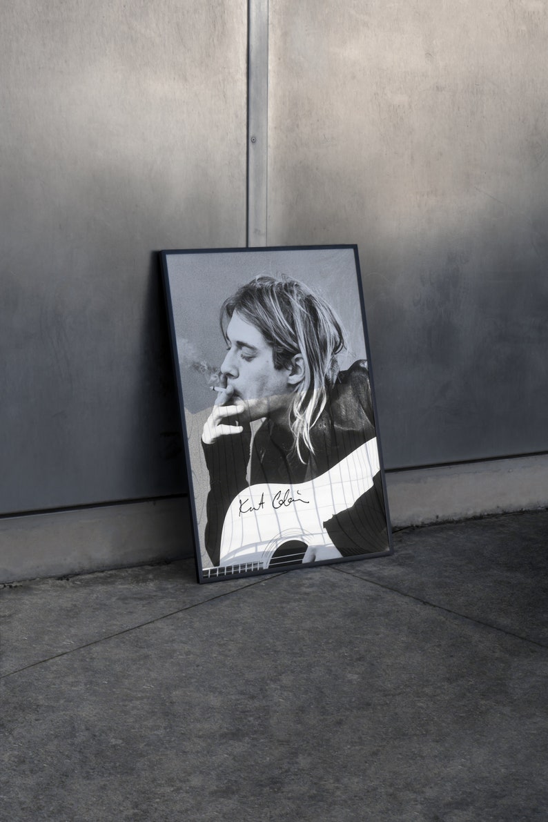 Kurt Cobain Png, Nirvana Png, Vintage Png, Black and White, Grunge ...