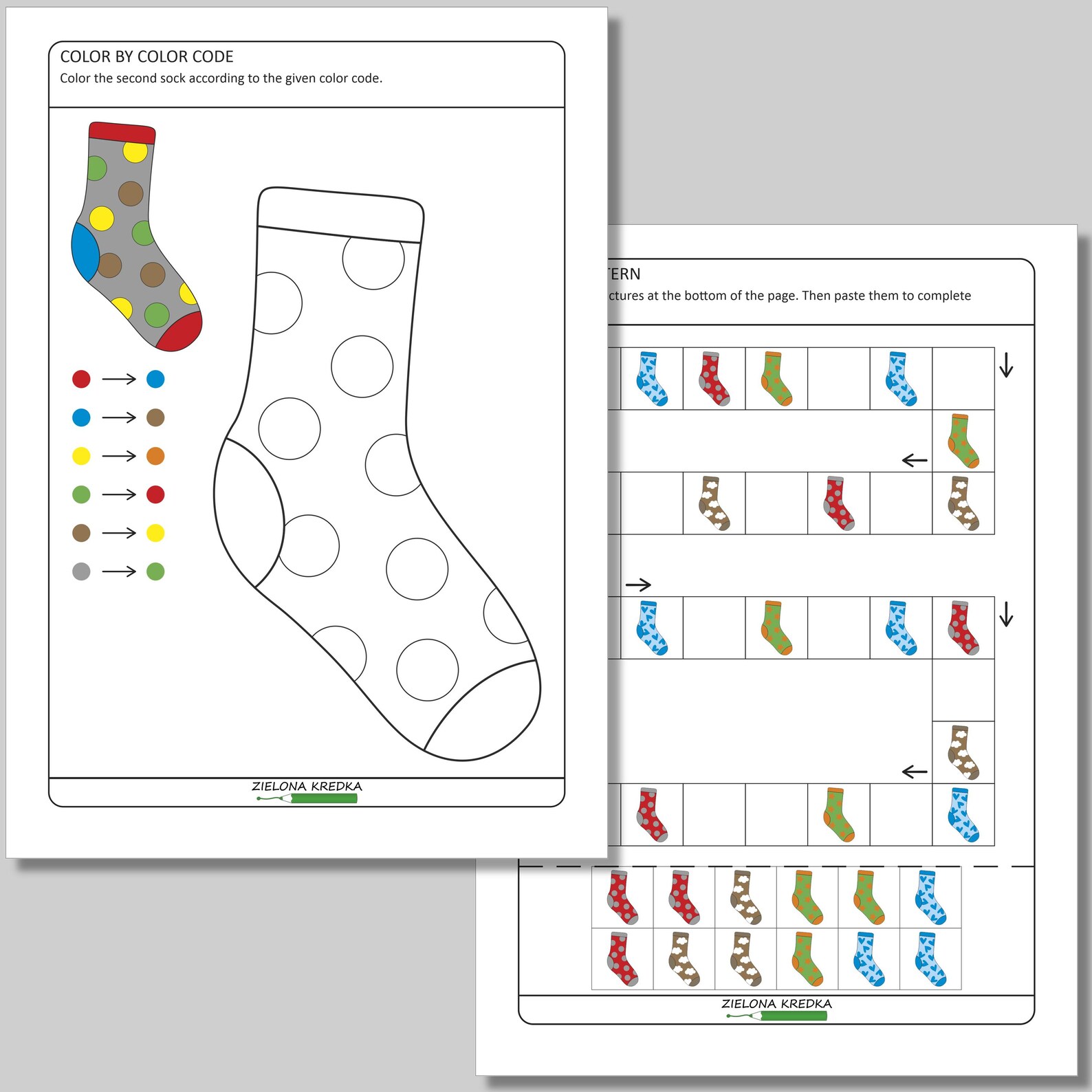 Sock Geometry Preschool Math & Logic Worksheets | Colorful Socks Printable Activity ...