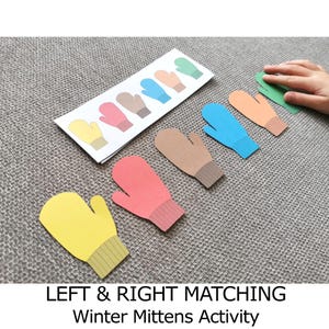 Left & Right Mittens Matching Activity | Winter Spatial Skills Preschool Printable | Therapy PDF
