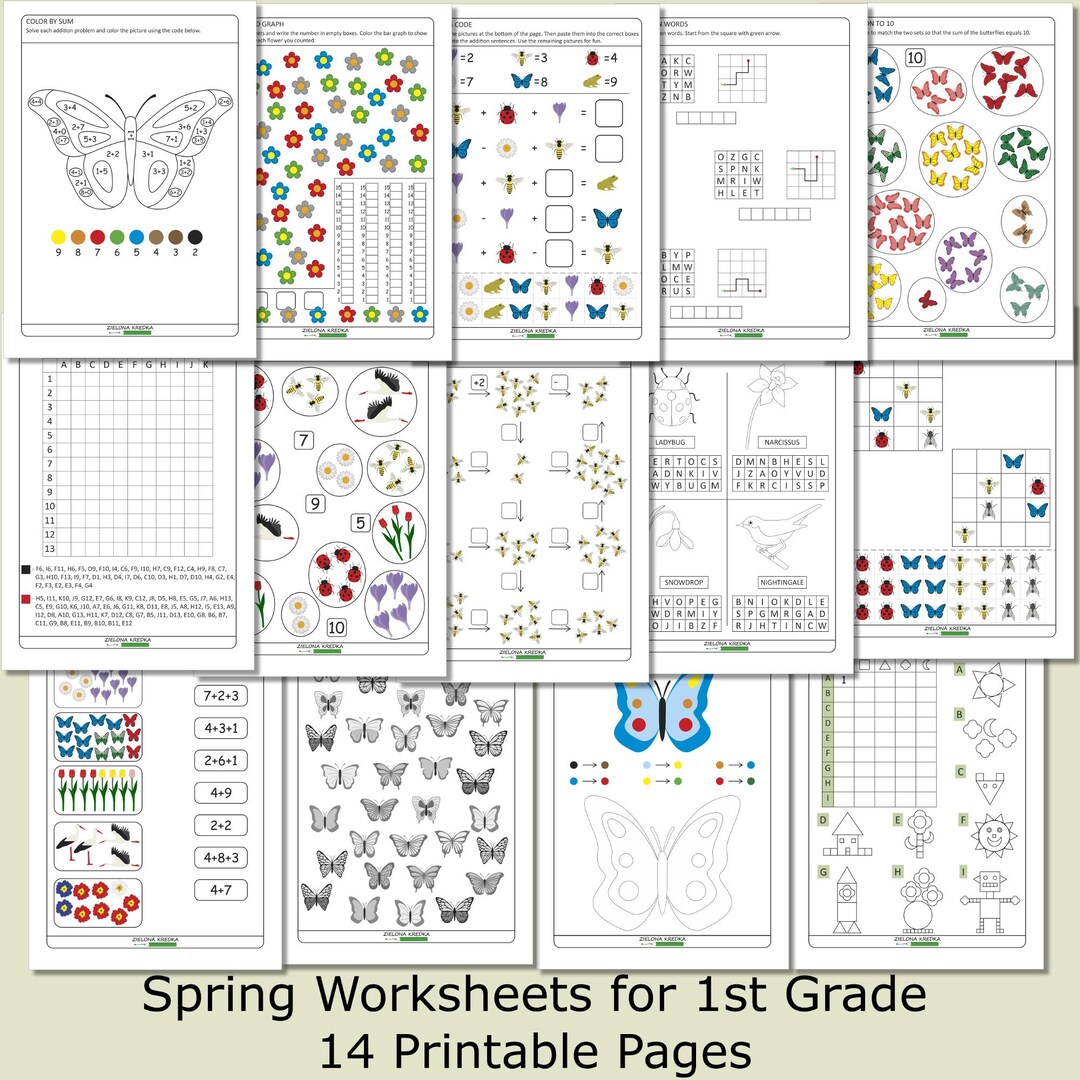 Spring Activity First Grade Printables 1st Grade Spring Worksheets | Printable Learning Materials PDF | Spring ...