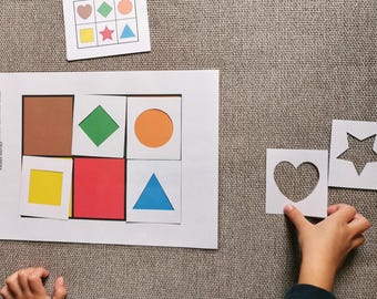 Shape & Color Pattern Matching Game | Preschool and Kindergarten Activity | Montessori Printable Ages 4–6
