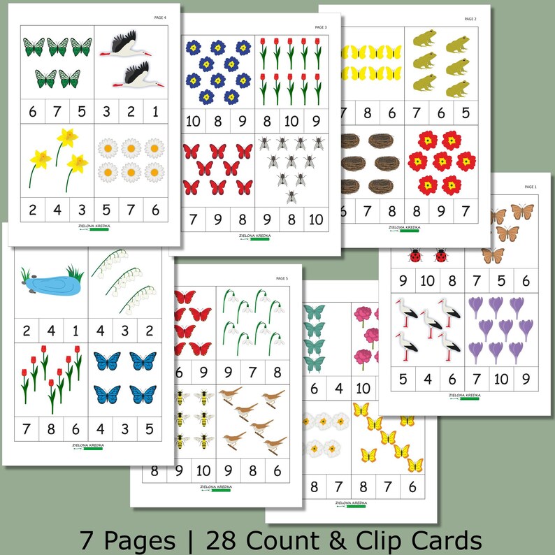 Spring Counting Clip Cards Printable | Preschool Math Activity ...