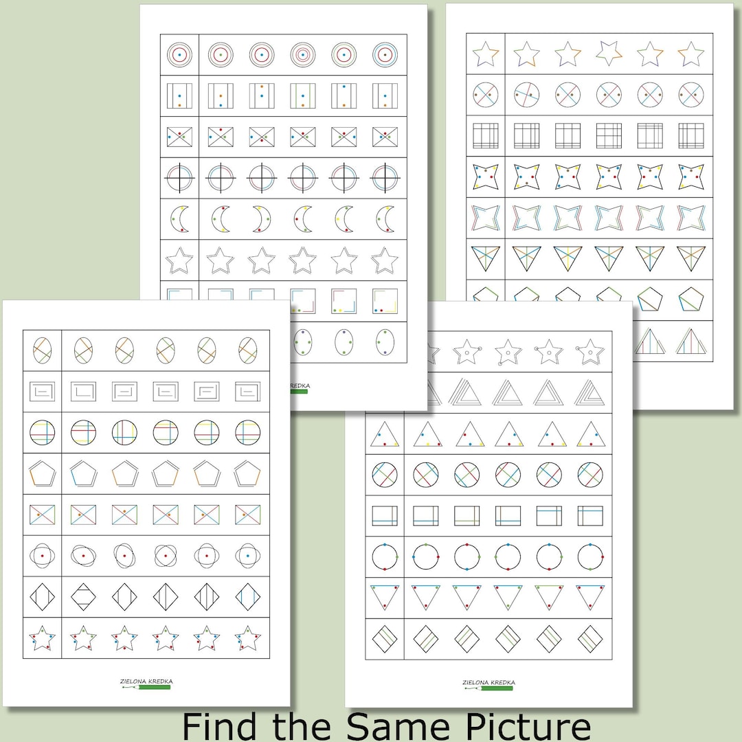Find the Same Picture Worksheets | Visual Discrimination Activities ...