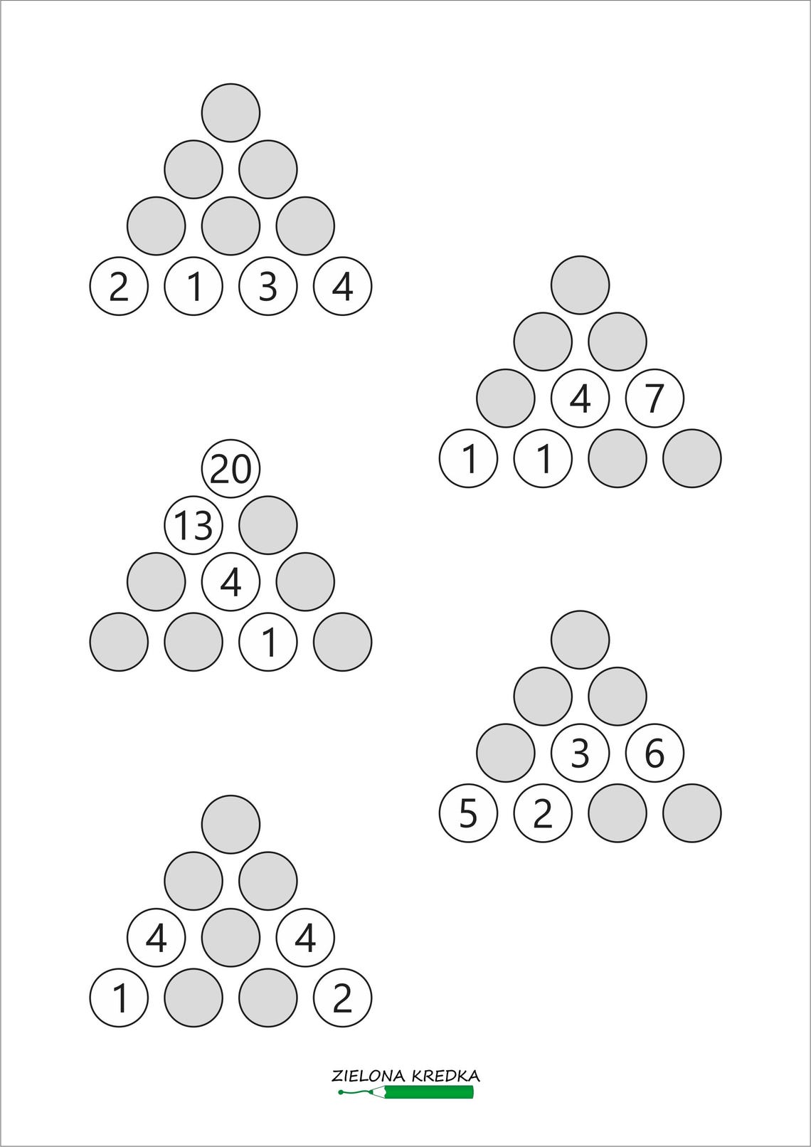 Math Pyramids Printable | Addition & Subtraction Within 20 Worksheets ...