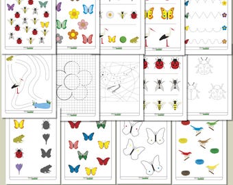 Spring Activities for 3 Year Olds, Preschool Worksheets, Toddler Activity Pages, Printable PDF