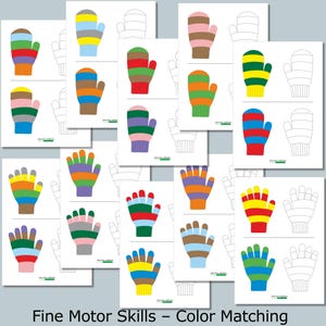 Winter Color Recognition Worksheets | Copy the Colors Mittens Activity | Preschool Printable PDF