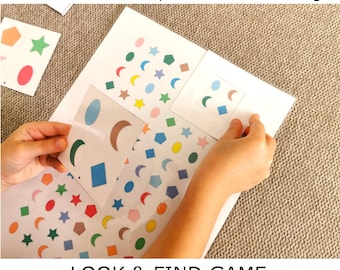 Shape Matching Look & Find Game, Color Matching Activity, Preschool Printable PDF