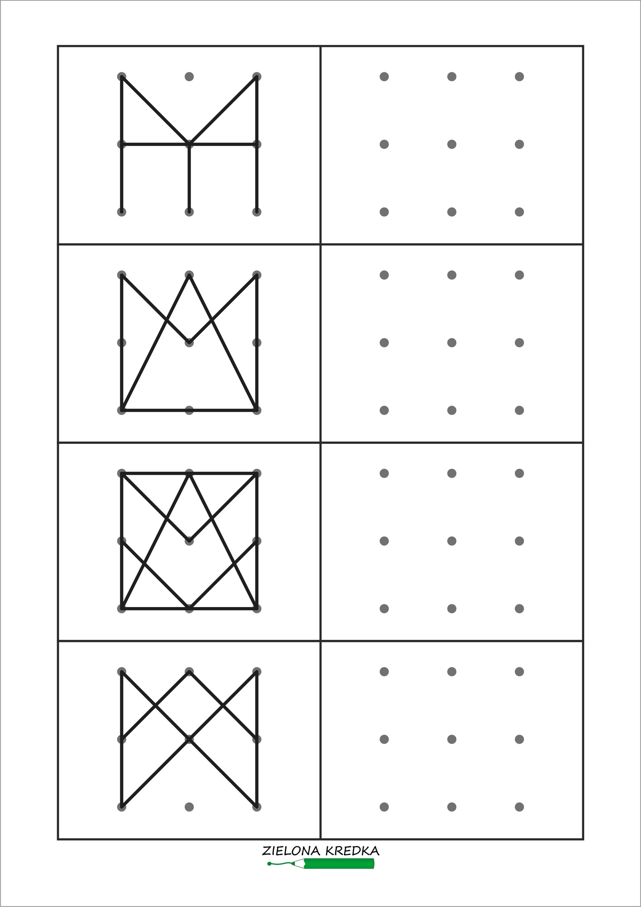 Copy the Pattern Worksheets – Preschool 3x3 Grid Dot Activity, Fine ...