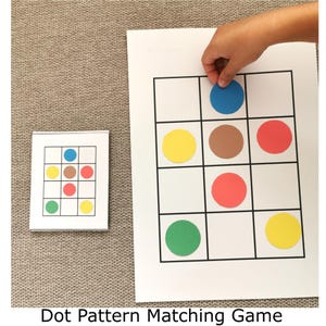 Dot Pattern Matching Printable | Preschool Coding Game | Color Logic Activity for Kids 4–7