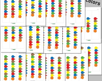 Caterpillar Pattern Matching Game, Color Matching Activity, Preschool Printable PDF