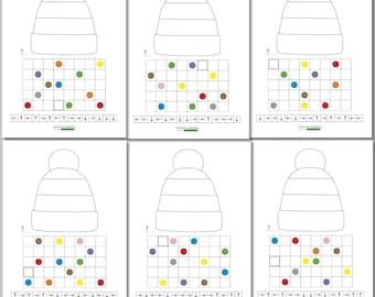 Winter Hat Coding Activity, Logic Game, Kindergarten Printable PDF