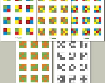 Find Matching Squares Worksheet, Visual Discrimination Activity, Preschool Printable PDF