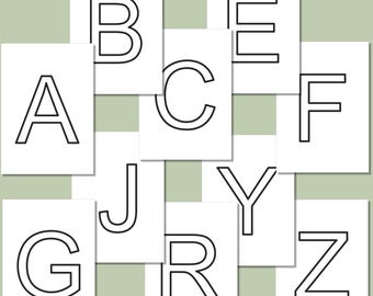 Outline Alphabet Letters A-Z Printable, Uppercase & Lowercase, Tracing and Coloring