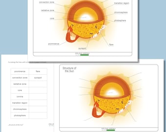 Teile des Sonnenbildes | Druckbare wissenschaftliche Aktivität für Kinder | Lern-PDF für Homeschool & Klassenzimmer