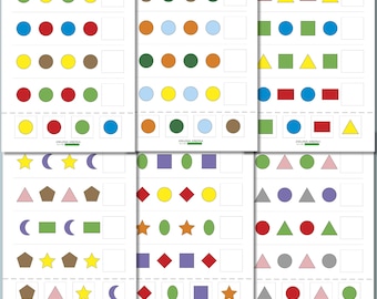 Shape Pattern Activity, Cut and Paste Worksheets, Preschool Math, Printable PDF