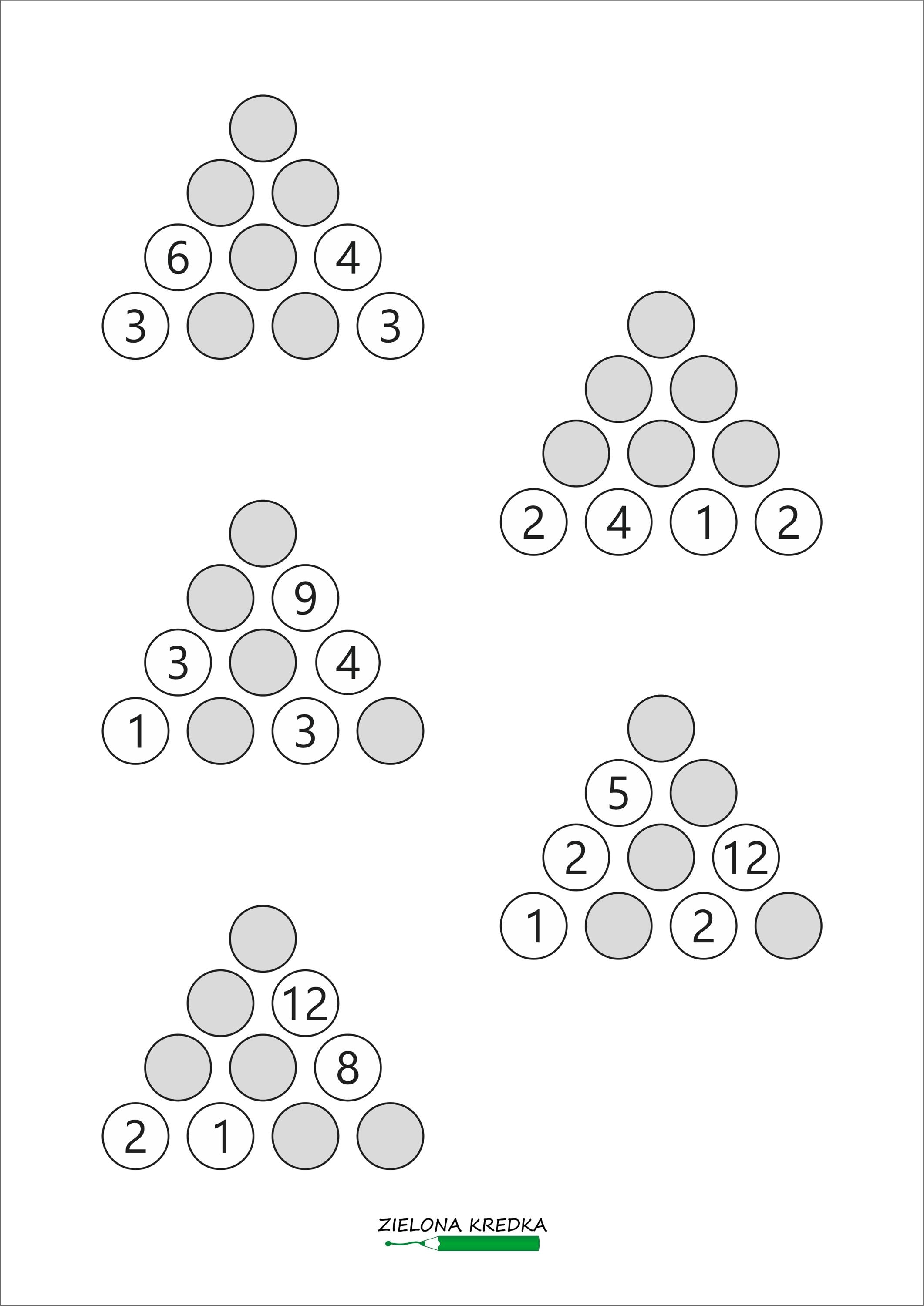 Tiny Math Pyramids Math Pyramids Printable | Addition & Subtraction Within 20 Worksheets ...