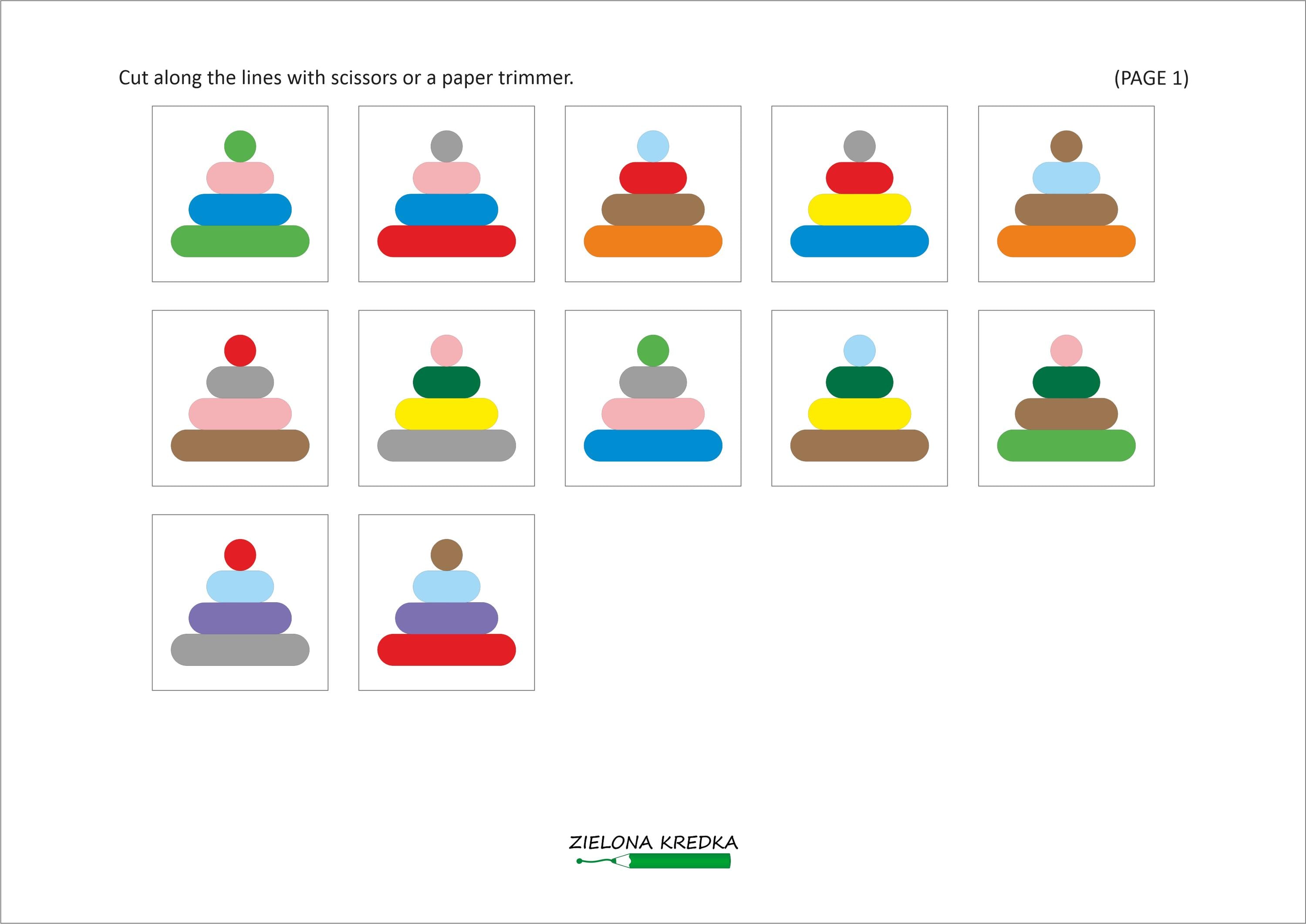 Top View Worksheet Pyramid Top View Matching Activity | Visual Perception Worksheet | Cut ...