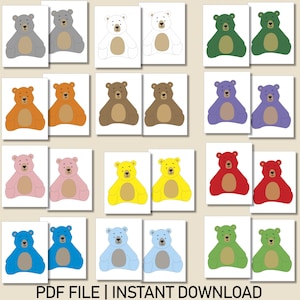 Teddy Bear Memory Game: Printable Matching Activity (Digital PDF)