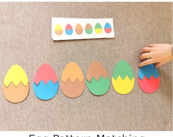 Activiteit eikleur matchen voor kinderen | Afdrukbaar montessorispel | Voorschools leren