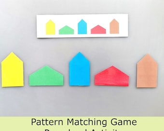 Shape Pattern Matching Activity, Color Matching Game, Preschool Printable PDF