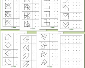 Copy the Pattern Worksheets, Connect the Dots Activity Printable, Preschool 3x3 Grid Dot Activity