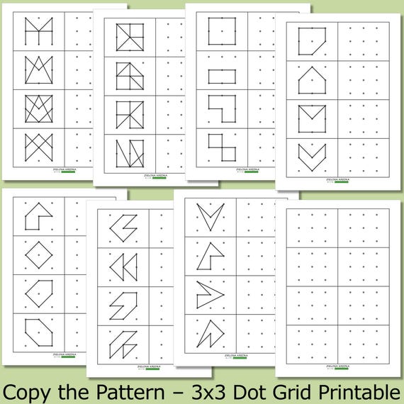 Visual Patterns Worksheet Copy The Patterns 6 Dots Pattern Worksheet