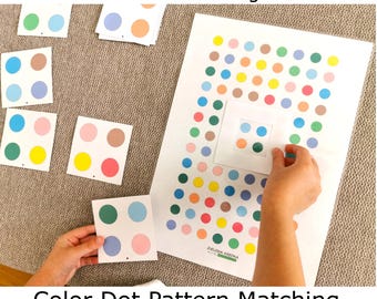 Color Dot Matching Game, Look and Find Activity, Color Recognition, Preschool Printable PDF