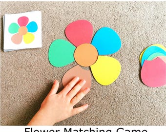 Build a Flower Activity, Color Matching Game, Spring Preschool Activity, Montessori Printable PDF