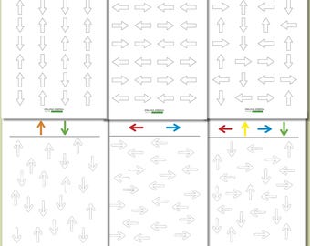 Arrow Direction Worksheets for Kids, Color Code Activity, Preschool Coding, Logic Printable PDF