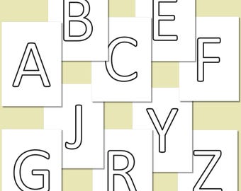 Outline Letters A-Z Printable, Uppercase & Lowercase Alphabet + Punctuation, Tracing and Coloring Letters