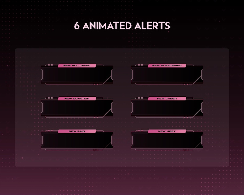 Cyber Love Animated Stream Pack | Dark Minimal Tech | Glitch Futuristic ...