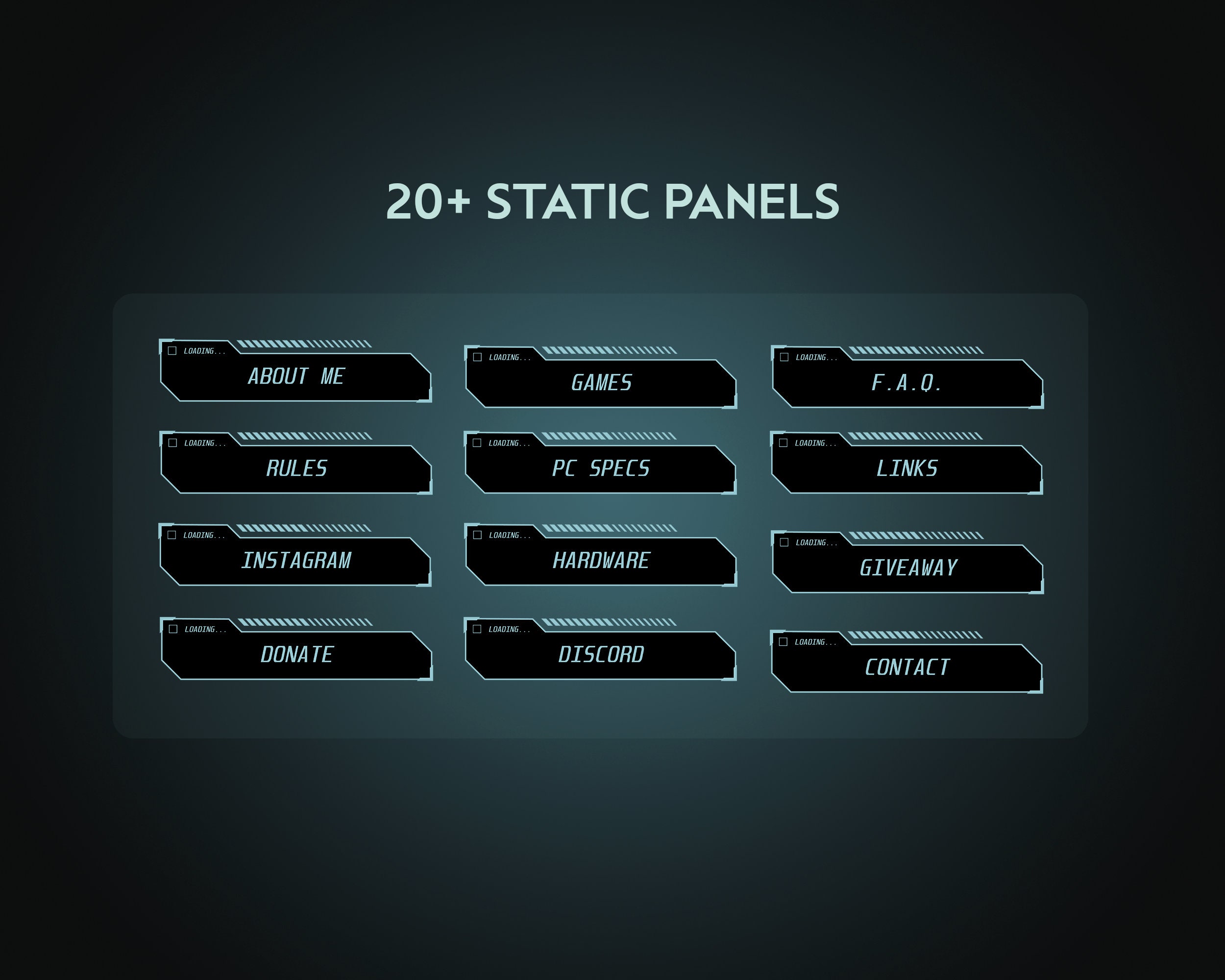 Cyan Cyber Animated Stream Pack | Dark Minimal Clean Tech | Green Blue ...