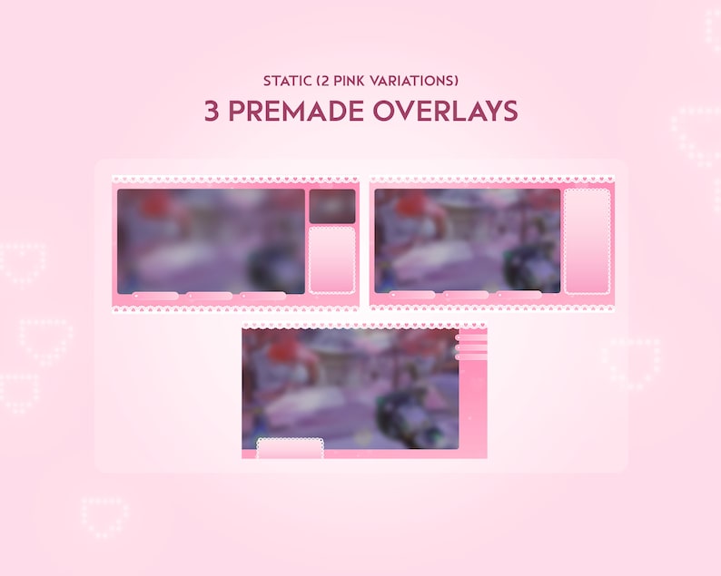 Pink Lace Heart Animated Stream Pack | Cute Coquette Ribbon Twitch ...