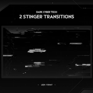 2x Dark Cyber Loading Stinger Transition | Futuristic Minimal Clean Tech | Animated Twitch Stream Transition | Hacker Twitch Assets Overlays