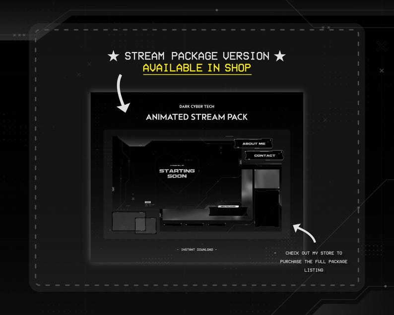 Photo inspiration: Picture Idea: Cyber Tech Twitch Panels Dark Minimal Panel Set
