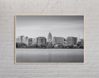 Black and White, Madison Print, Madison Wall Art, Madison Poster, Madison Photo, Madison Poster Print, Madison Wall Decor, Wisconsin, USA