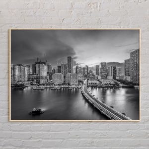 Black and White, Miami Print, Miami Wall Art, Miami Poster, Miami Photo, Miami Poster Print, Miami Wall Decor, Florida Poster Print, USA