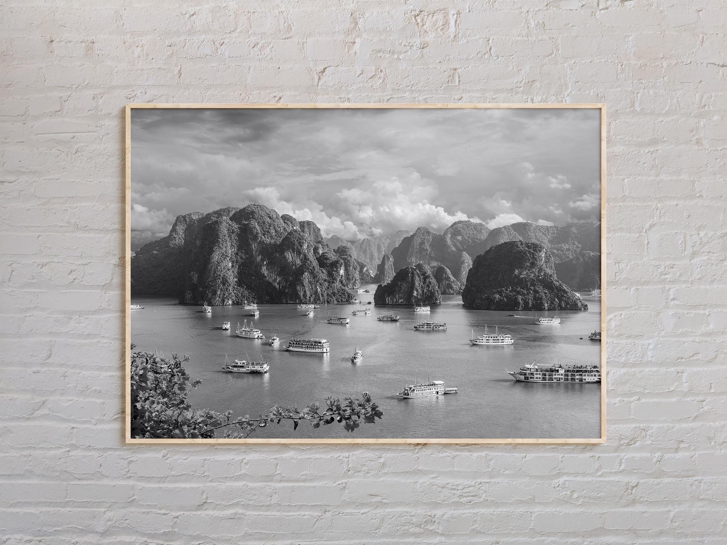 Bianco e nero, stampa del Vietnam, arte murale del Vietnam, poster del Vietnam, foto del Vietnam, stampa del poster del Vietnam, decorazione murale del Vietnam, poster dell'Asia