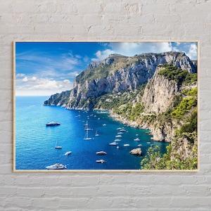 Foto real, Impresión de Capri, Arte mural de Capri, Póster de Capri, Foto de Capri, Impresión de póster de Capri, Decoración mural de Capri, Nápoles, Campania, Italia