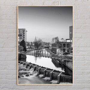 Noir et blanc, impression Greenville Island, art mural Greenville, affiche Greenville, photo Greenville, décoration murale Greenville, impression Etats-Unis
