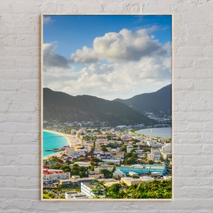 Foto real, impresión de San Martín, arte mural de San Martín, póster de San Martín, foto de San Martín, decoración de San Martín, impresión caribeña