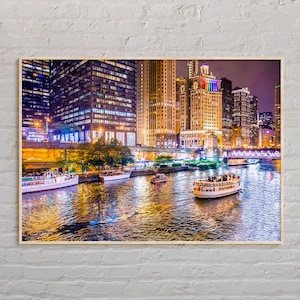 Fotografía real, impresión de Chicago, arte mural de Chicago, póster de Chicago, fotografía de Chicago, impresión de póster de Chicago, decoración de pared de Chicago, póster de Illinois