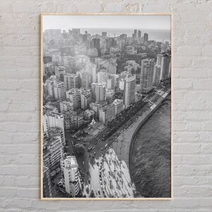 Zwart-wit, Beiroet print, Beiroet muurkunst, Beiroet poster, Beiroet foto, Beiroet poster print, Beiroet muur decor, Midden-Oosten poster